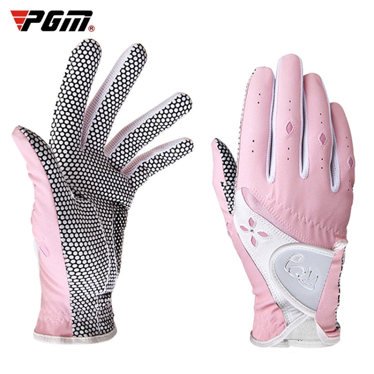 Frendorf | PGM Ein Paar Golf rutschfeste PU-Lederhandschuhe für Frauen (Farbe: Rosa Größe: 19)