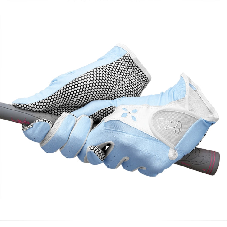 Frendorf | PGM Ein Paar Golf rutschfeste PU-Lederhandschuhe für Damen (Farbe: Gelb Größe: 17)