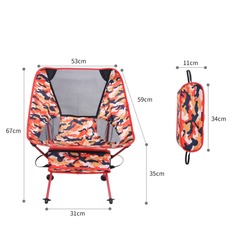Frendorf | Outdoor Camouflage Tragbarer Klapp Campingstuhl Leichter Angel Strandstuhl Luftfahrt Aluminiumlegierung Rückenlehne Liegesessel