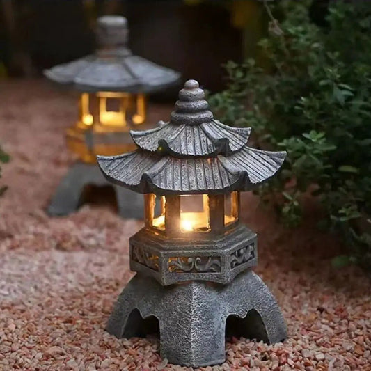 ZenGlow - Solar Gartenlampe Pagode Statue für draußen