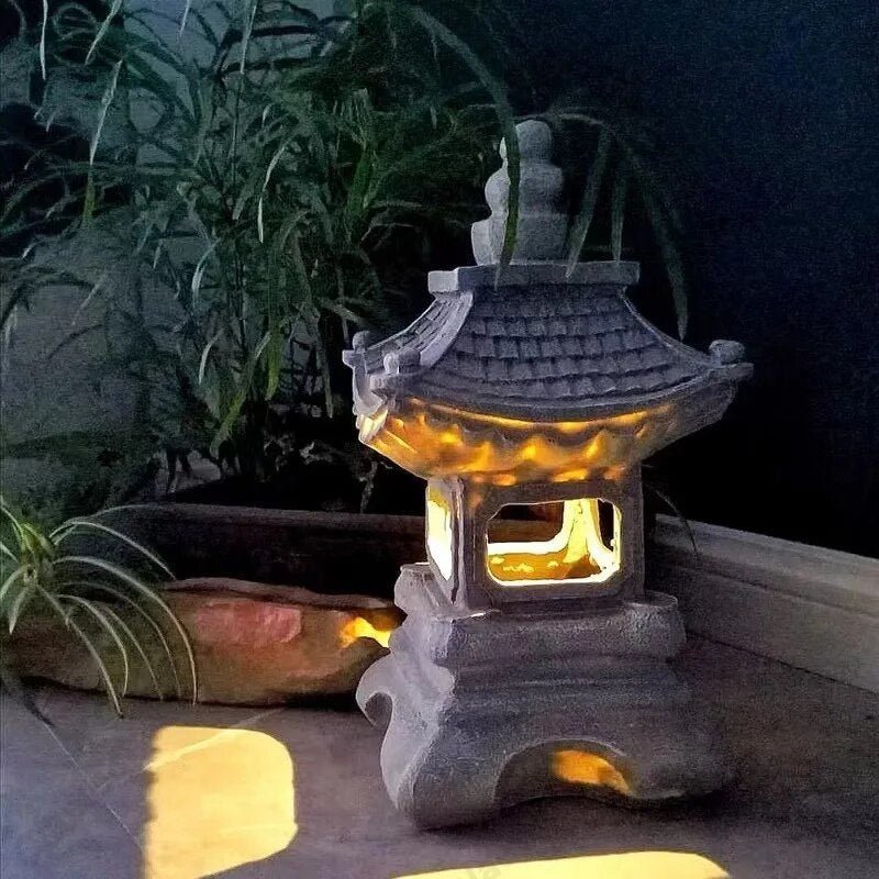ZenGlow - Solar Gartenlampe Pagode Statue für draußen