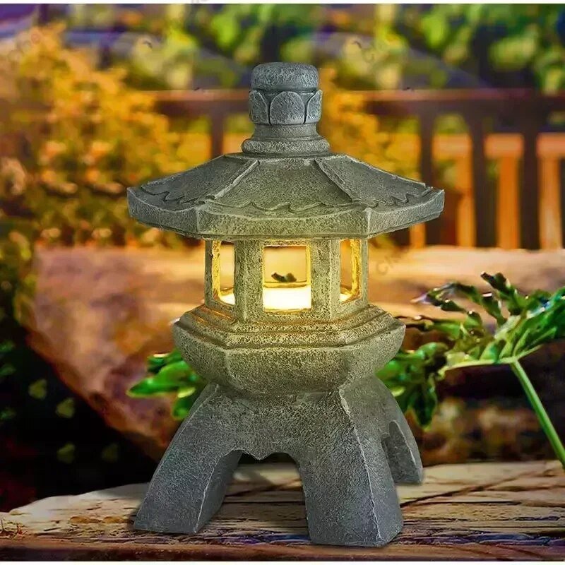 ZenGlow - Solar Gartenlampe Pagode Statue für draußen