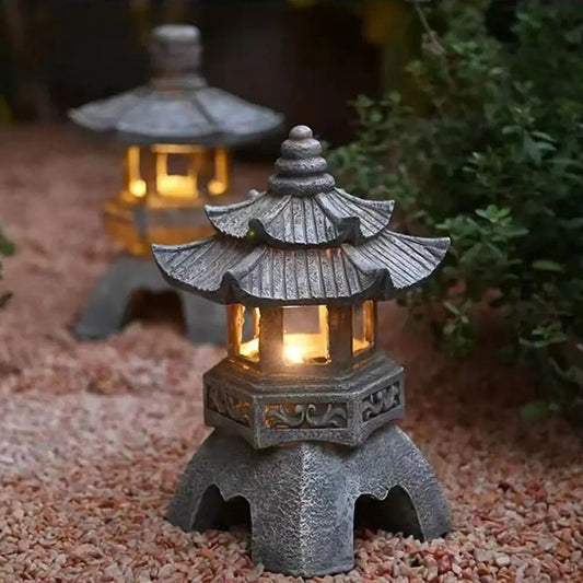 Zen Ornamente Garten Statue Solarlampe