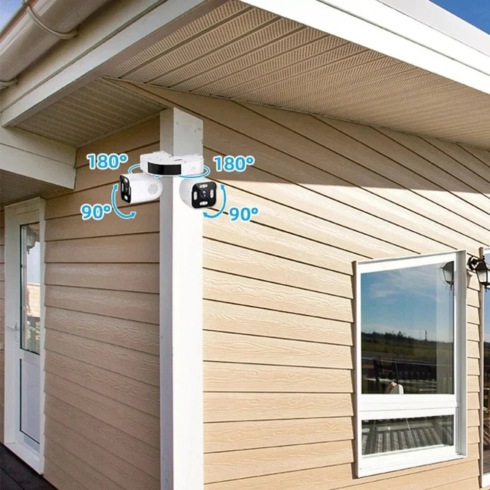 6MP WiFi IP Kamera mit Dual-Gimbal, Nachtsicht, 2-Wege-Intercom, EU-Stecker, Hochauflösende Fernüberwachung