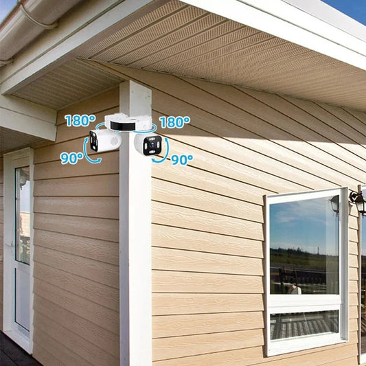 6MP WiFi IP Kamera mit Dual-Gimbal, Nachtsicht, 2-Wege-Intercom, EU-Stecker, Hochauflösende Fernüberwachung