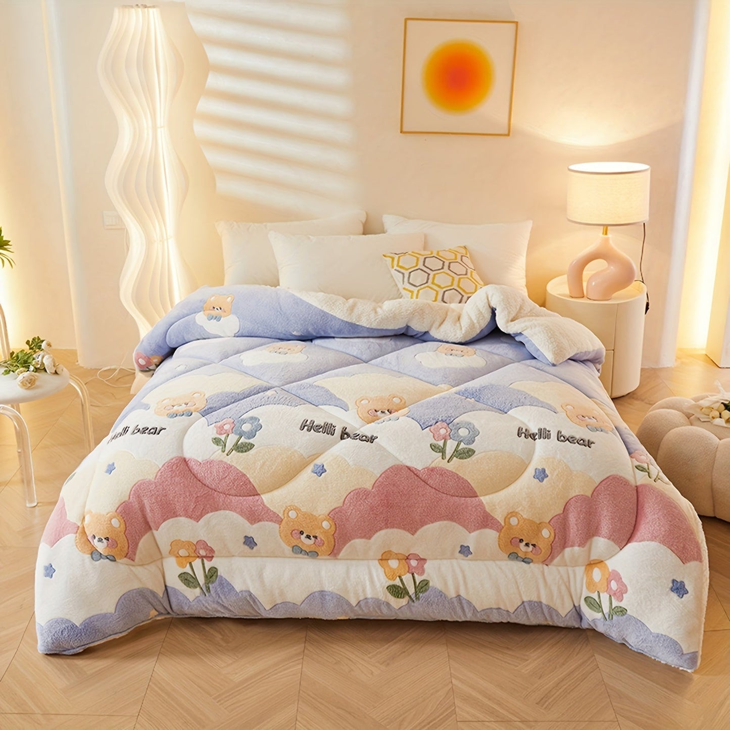 Frendorf | Bequiltiger floraler Flanellbettbezug für das Schlafzimmer
