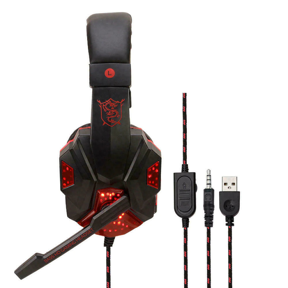 Frendorf | 3.5mm Gaming-Headset Mikrophon LED Kopfhörer Stereo Bass Surround Für PC PS4 Xbox One