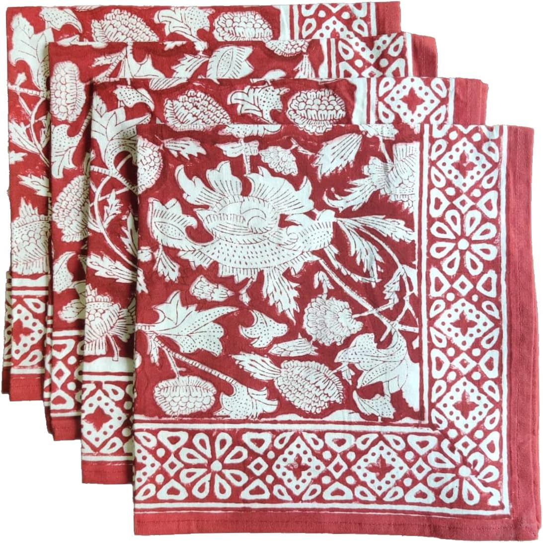 Frendorf | ATOSII 'Kohinoor' Heimwäsche 100% Baumwolle Stoffservietten - 20 X 20 Zoll (Weiß) Übergroße DINNER-SERVIETTEN - Set von 4 - Handgefertigt mit Goldsatinrand - Weiche Servietten perfekt zum Verschenken