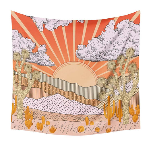 Ästhetischer Berg Sonnenuntergang Wandteppich
