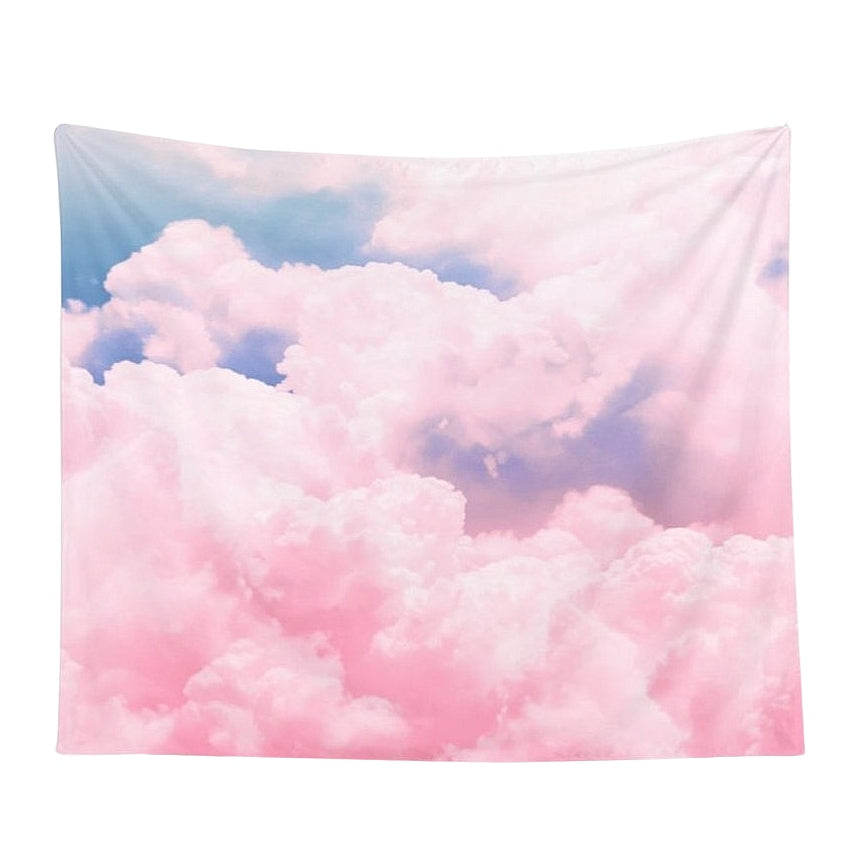Pastell Wolken Wandteppich