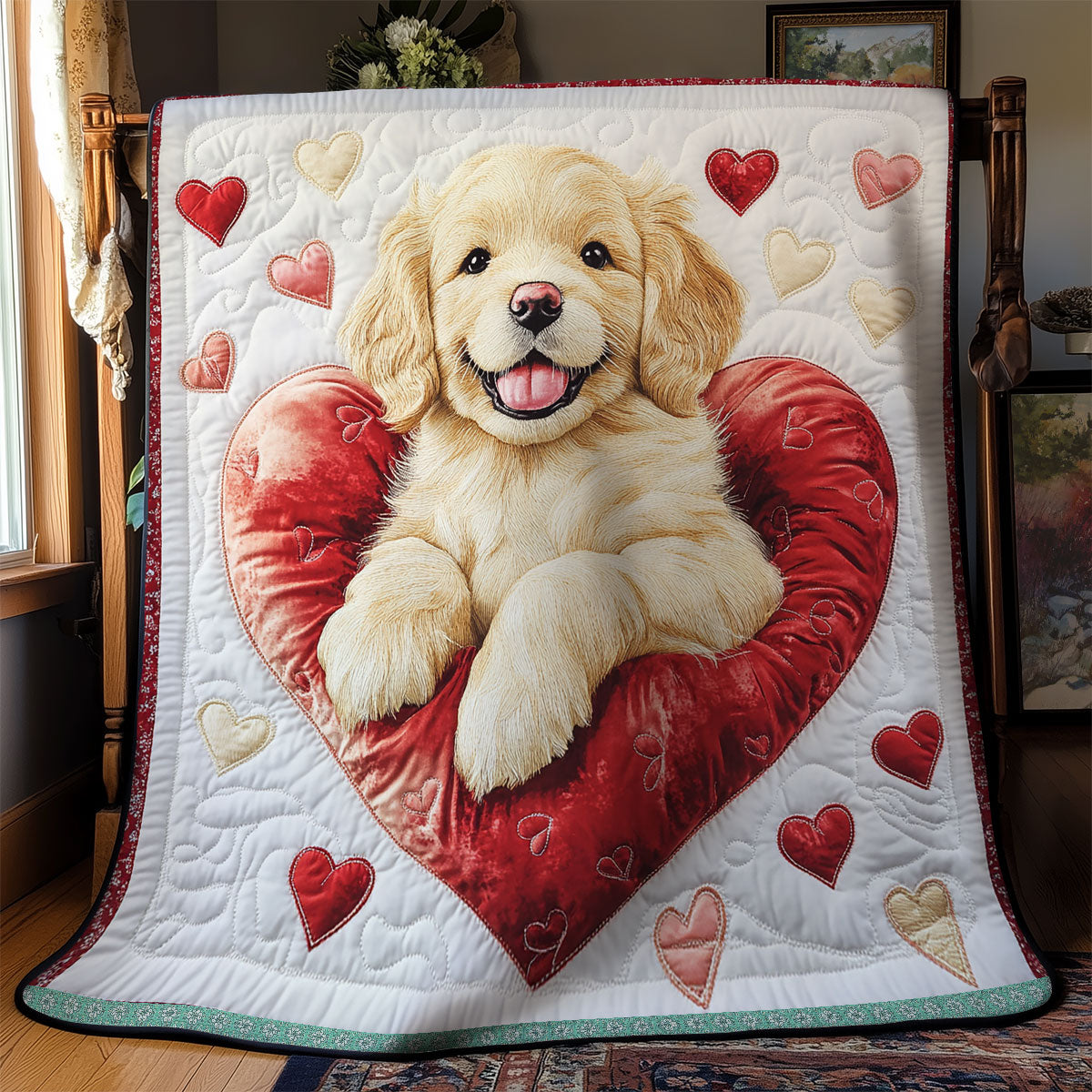 Valentinstag Hund Quilt