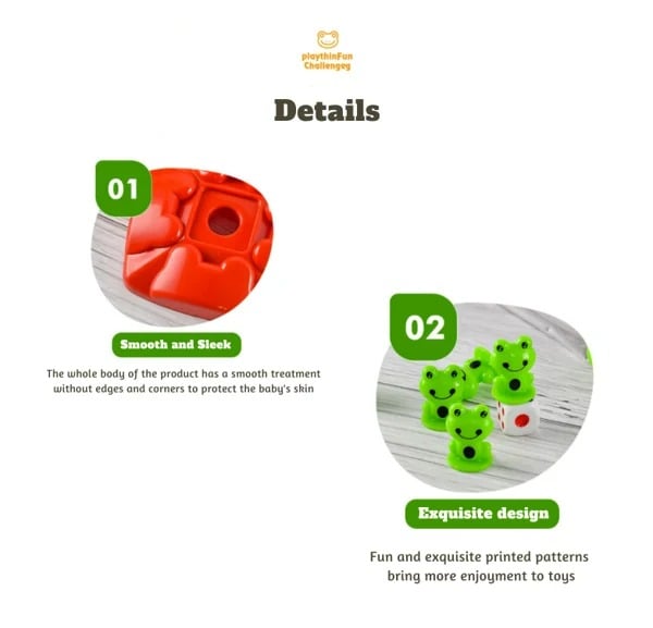 Frendorf | Balance Brettspiel | Montessori Lernspielzeug | Buntes Froschdesign