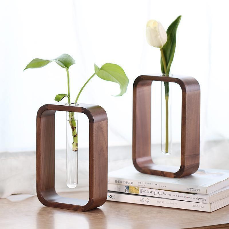 Frendorf | PlantFrame Holz-Glas Pflanzvase | Stilvoller Anzuchtbehälter | Perfekt für Pflanzenliebhaber & Dekoration