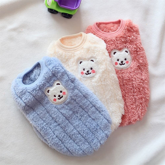 Adorabler Fuzzy Bear Hundepullover - Weich und Gemütlich für Winterkomfort