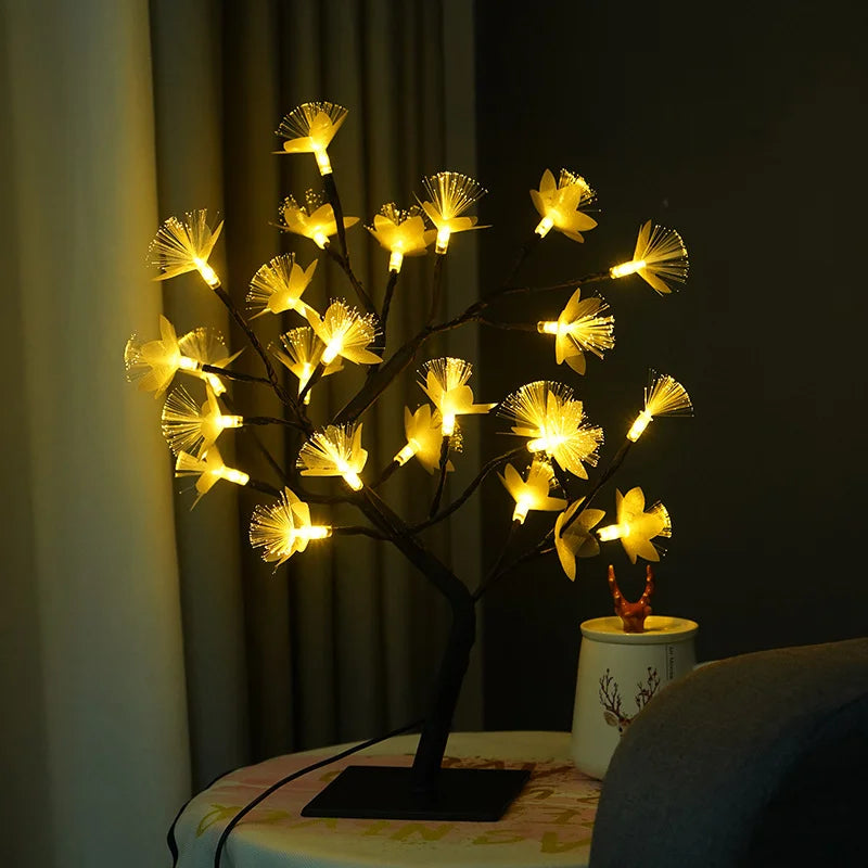 Frendorf | GlowBirch Faseroptische Baumleuchte | Weiße Birke Design | Stimmungsvolle Beleuchtung | Deko für Zuhause