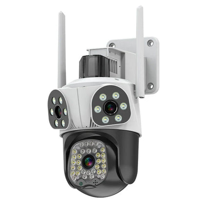3MP Triple Outdoor WiFi Kameras - HD IP Überwachung mit Farb-Nachtsicht, Menschenerkennung, Gegensprechanlage, IP66 wasserdicht, 360° Panoramaansicht