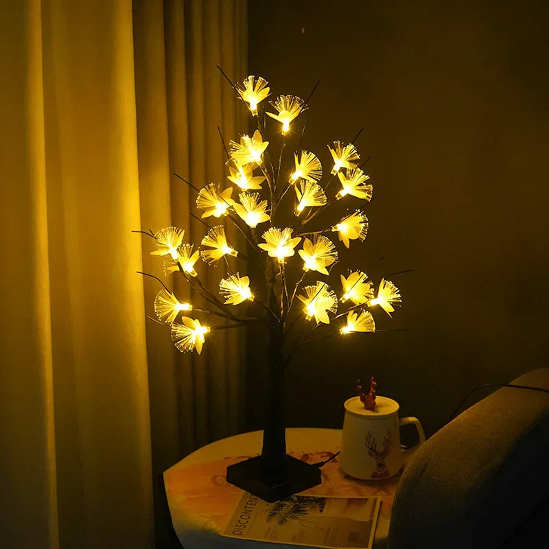 Frendorf | GlowBirch Faseroptische Baumleuchte | Weiße Birke Design | Stimmungsvolle Beleuchtung | Deko für Zuhause