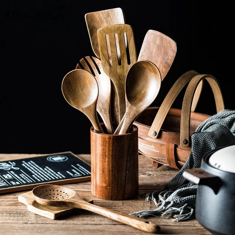 Frendorf | EcoWood – Premium Holz Küchenutensilien Set