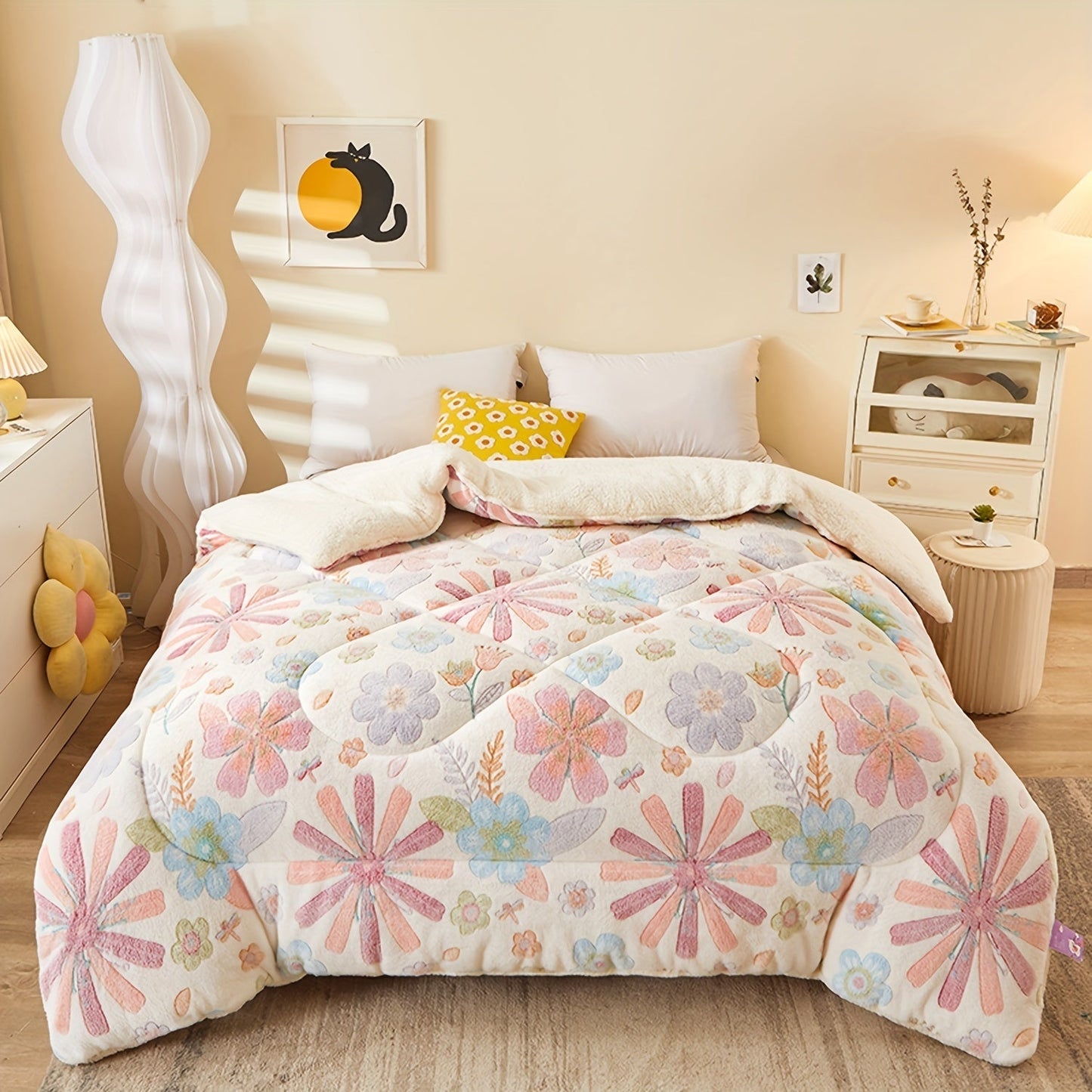 Frendorf | Bequiltiger floraler Flanellbettbezug für das Schlafzimmer