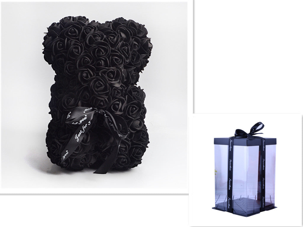 Frendorf | Valentinstag Geschenk Rose Bär Ewige Blume Rose Teddybär PE Schaum Bär 25cm Valentinstag