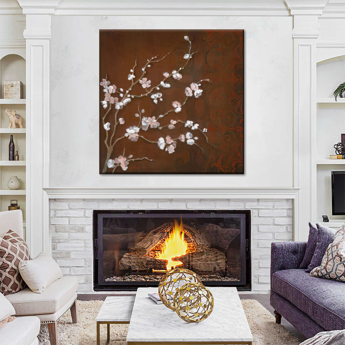 Frendorf | Kirschblüten auf Zinnober II Wandkunst