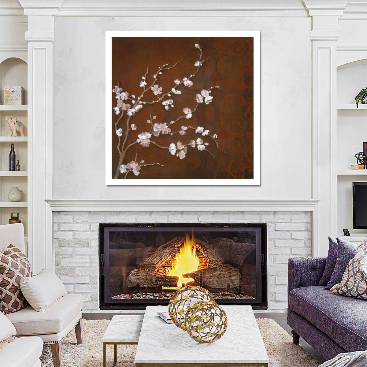 Frendorf | Kirschblüten auf Zinnober II Wandkunst