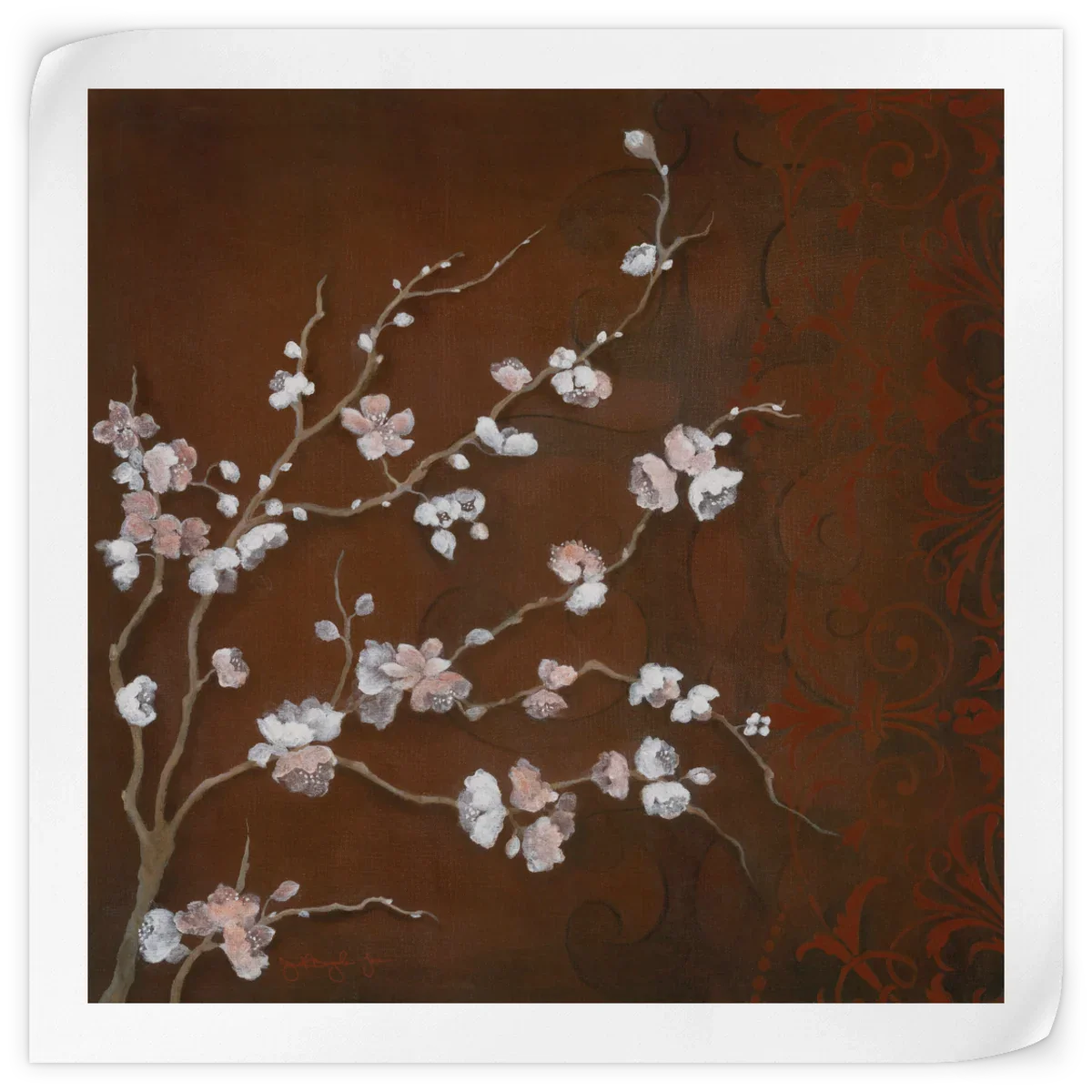 Frendorf | Kirschblüten auf Zinnober II Wandkunst