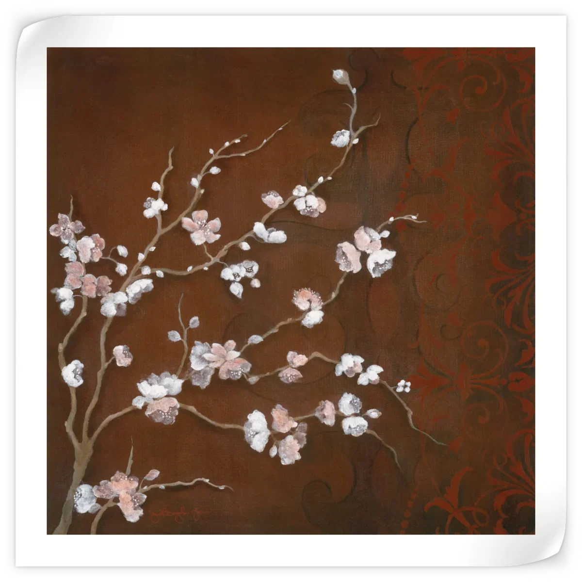 Frendorf | Kirschblüten auf Zinnober II Wandkunst
