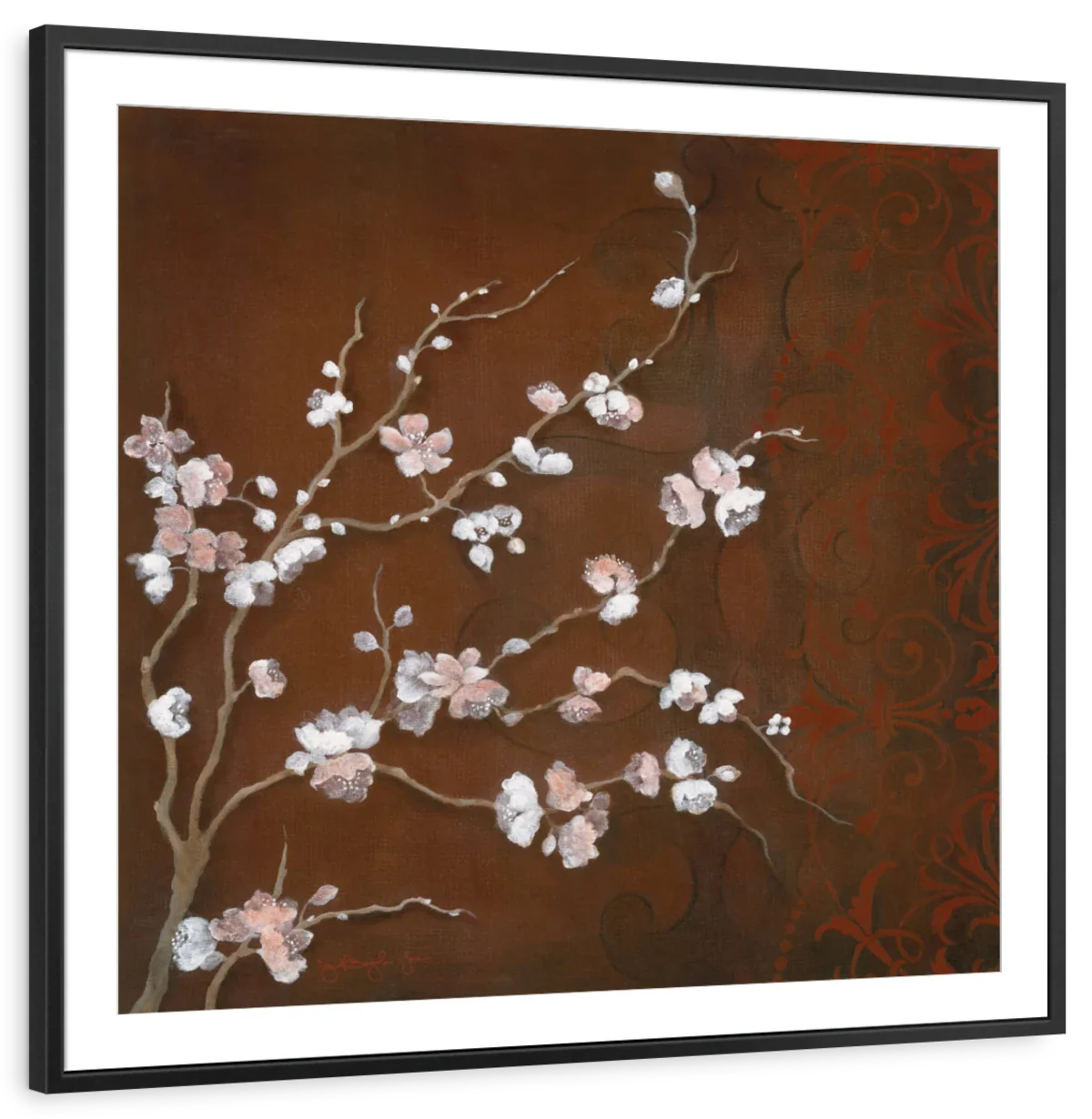 Frendorf | Kirschblüten auf Zinnober II Wandkunst