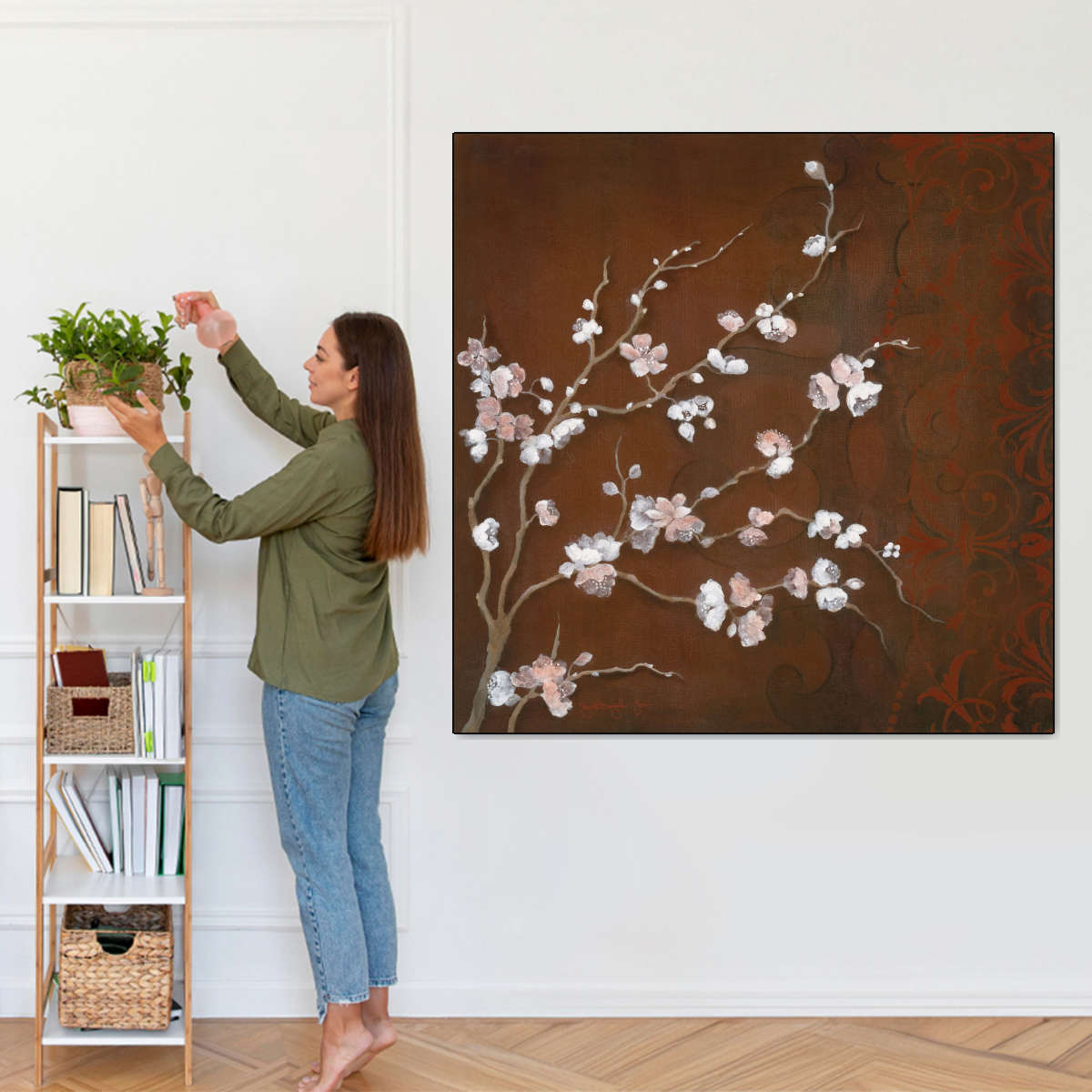 Frendorf | Kirschblüten auf Zinnober II Wandkunst