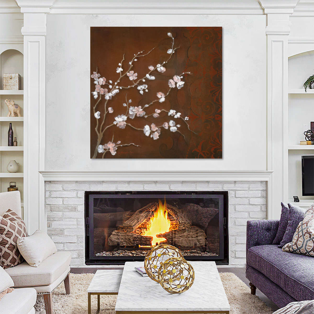 Frendorf | Kirschblüten auf Zinnober II Wandkunst