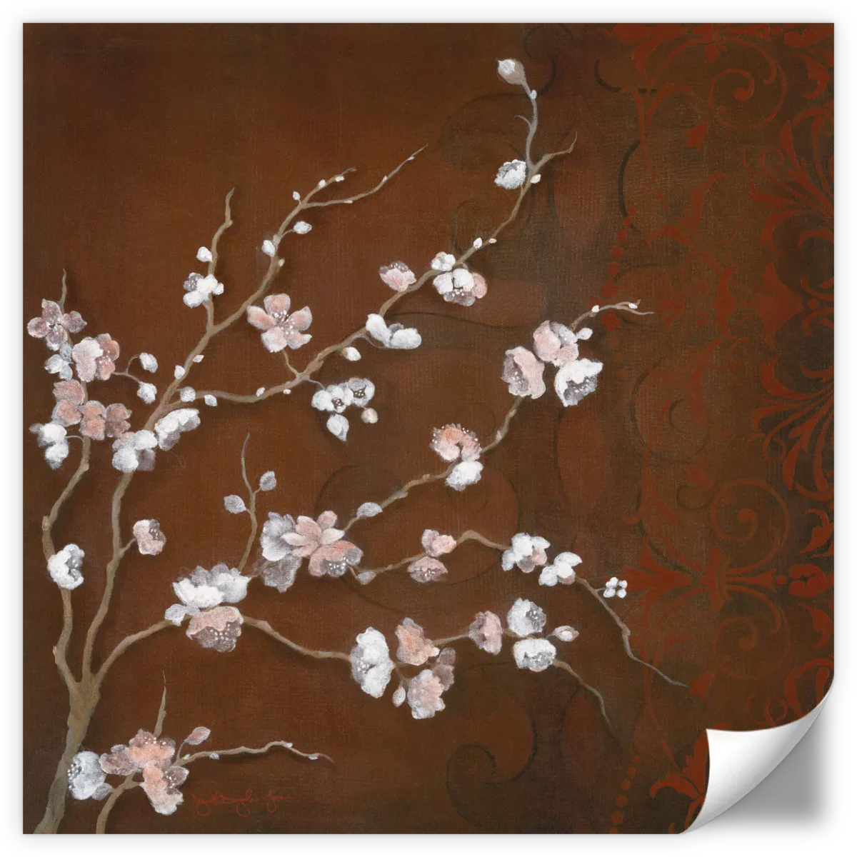 Frendorf | Kirschblüten auf Zinnober II Wandkunst