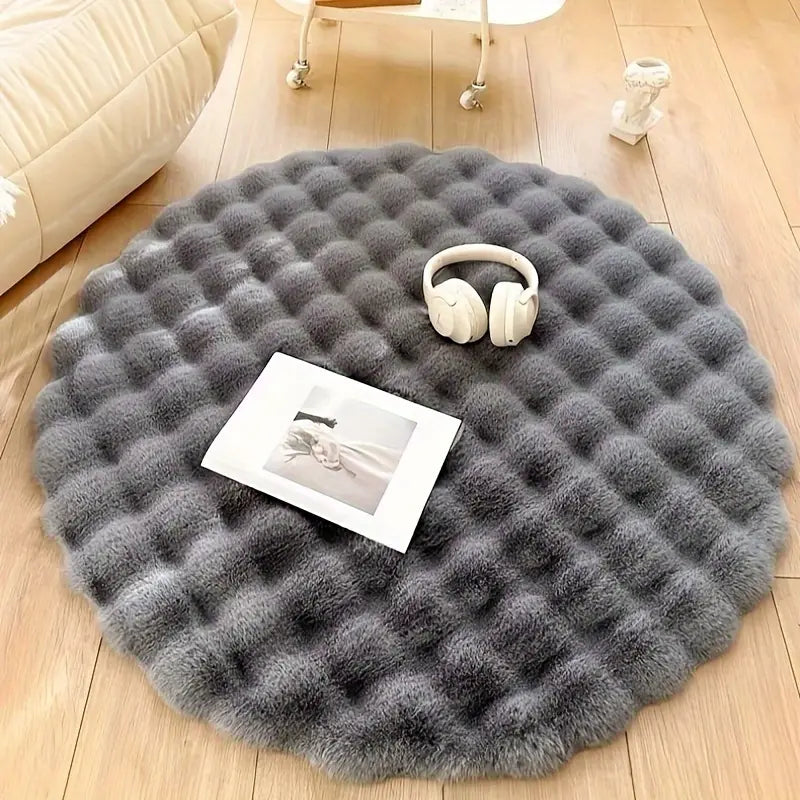 Frendorf | PlushCircle Rundteppich aus Kunstfell | Weich wie Kaninchenfell | Hochwertige Deko für Zuhause