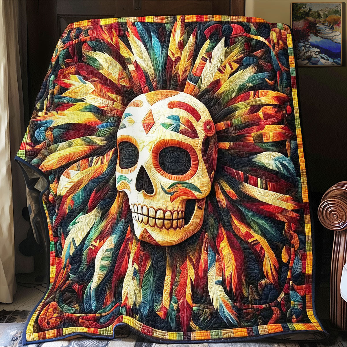 Skull Native American Quilt