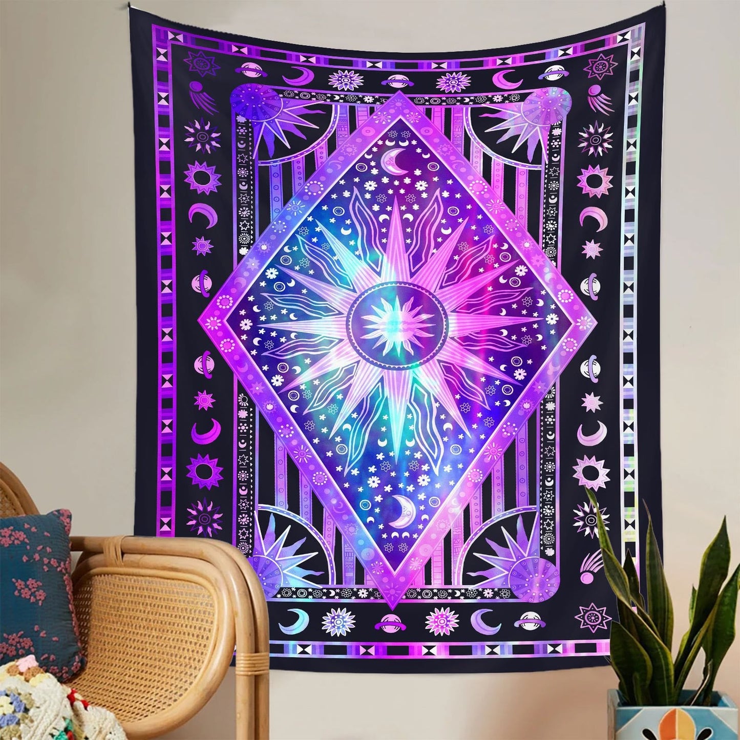 Frendorf Sun Rays Moon Bohemia Wandteppich