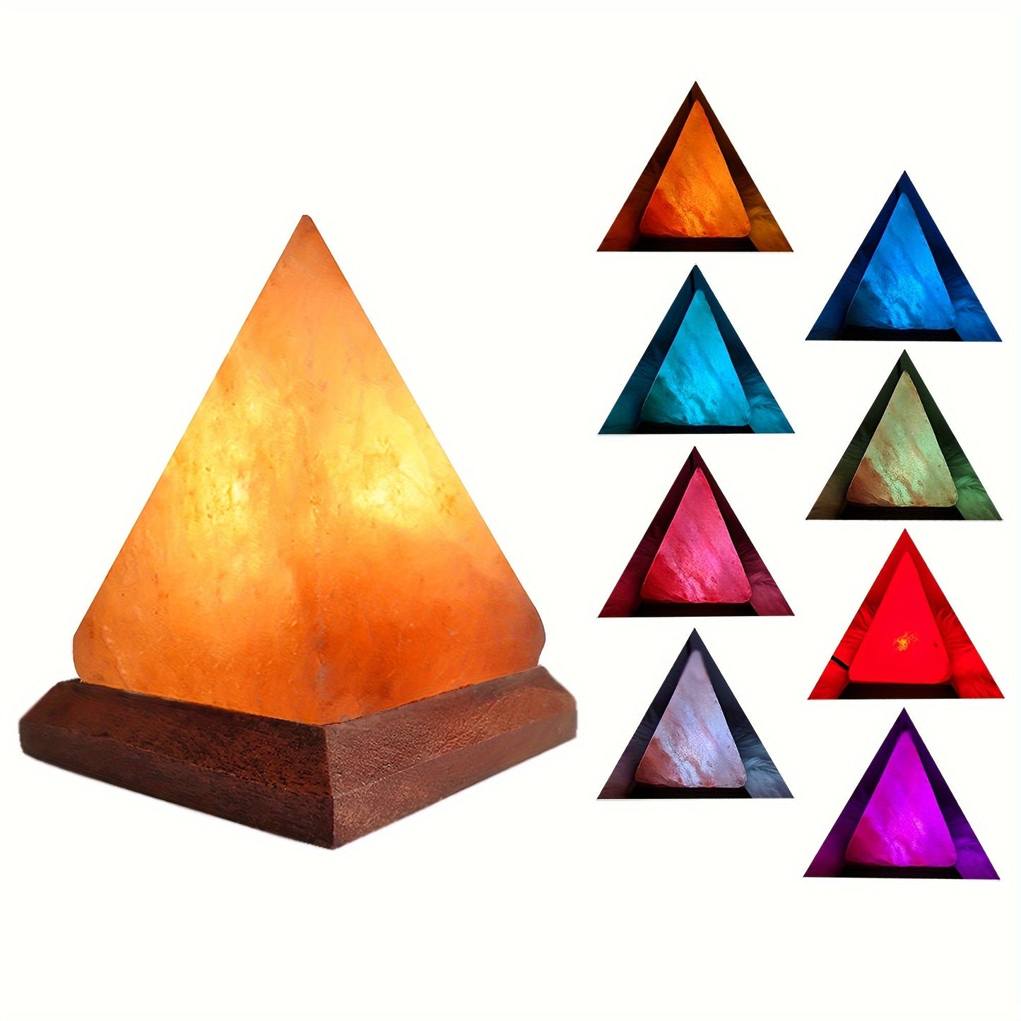 Salzlampe - Handgefertigte Himalaya-Salzlampe mit 8-Farben wechselndem LED, USB-betrieben