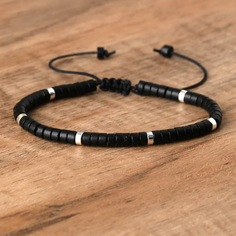 Frendorf | Geflochtenes Armband mit 2,4 mm Naturstein-Rollern – Seraphina