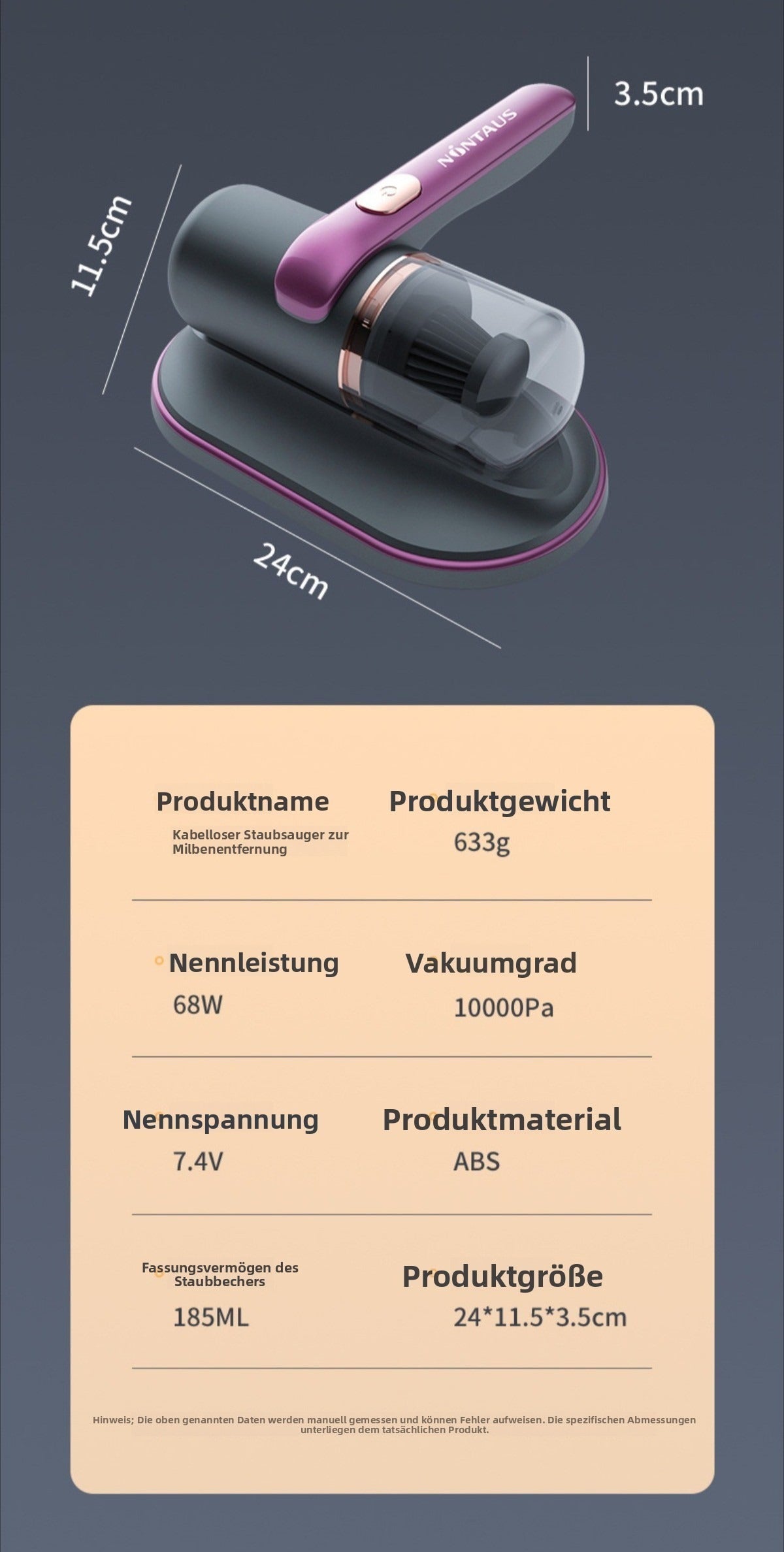 Frendorf | Kabelloser Ultraviolett-Sterilisationsstaubsauger
