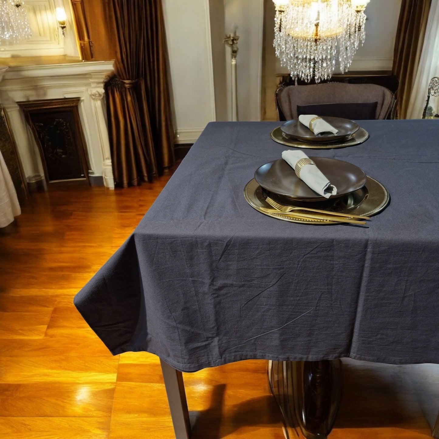 Frendorf | VASAI Tischdecke 160x160cm 100% Baumwolle, Elegant & Haltbar für stilvolles Essen und Wohnkultur