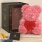 Frendorf | Valentinstag Geschenk Rose Bär Ewige Blume Rose Teddybär PE Schaum Bär 25cm Valentinstag