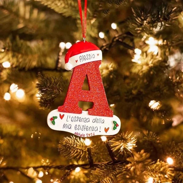 Frendorf | Personalisierte Weihnachts 24 Buchstaben Ornamente