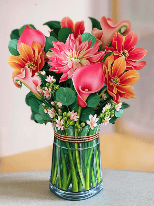 Kunstoff Pop-up Blume | Inkl. Gratis Geschenkkarten - Faire