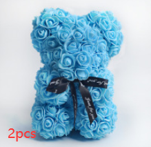 Frendorf | Valentinstag Geschenk Rose Bär Ewige Blume Rose Teddybär PE Schaum Bär 25cm Valentinstag