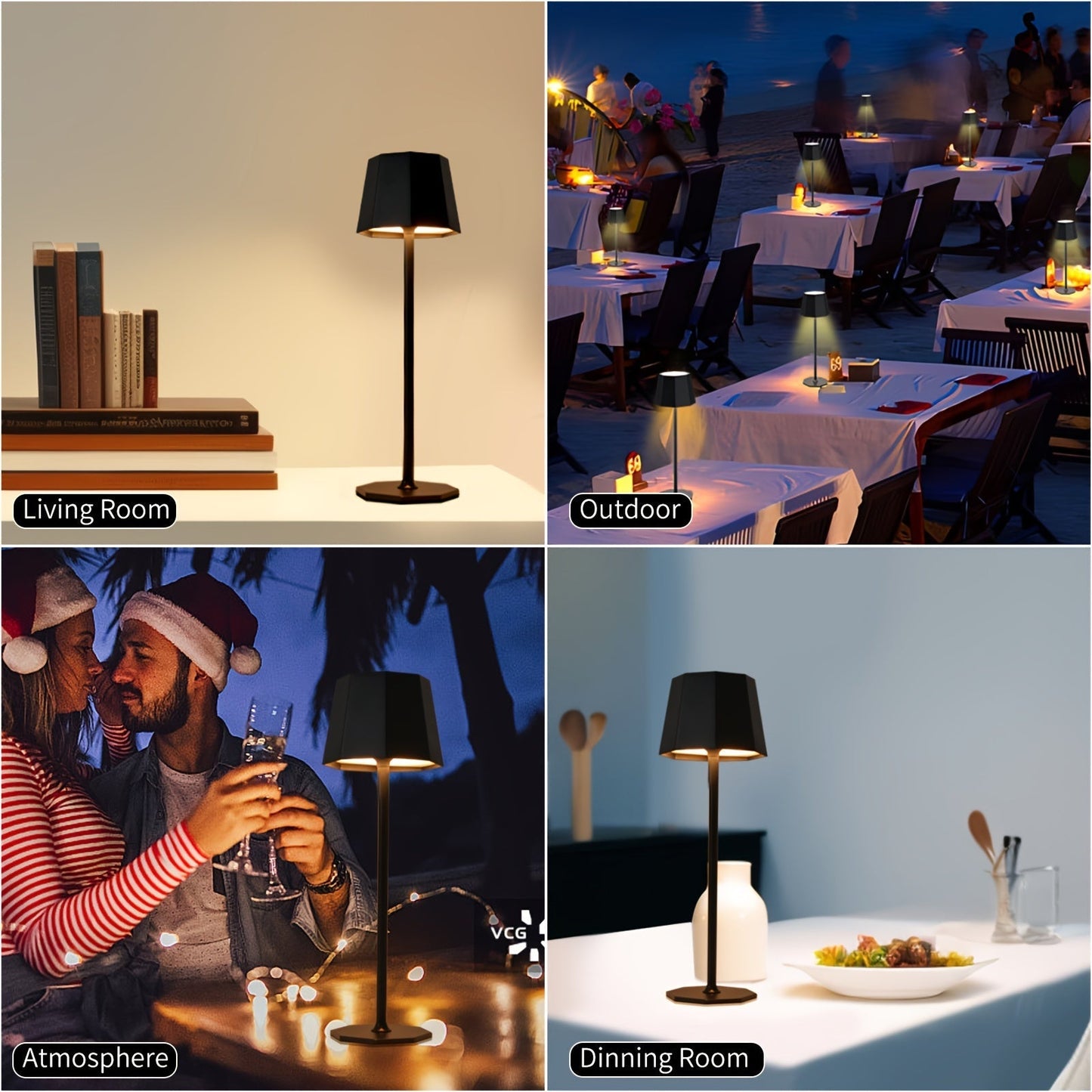 Frendorf | DuoGlow | Akku-Betriebene 2er Set Kabellose Tischlampe