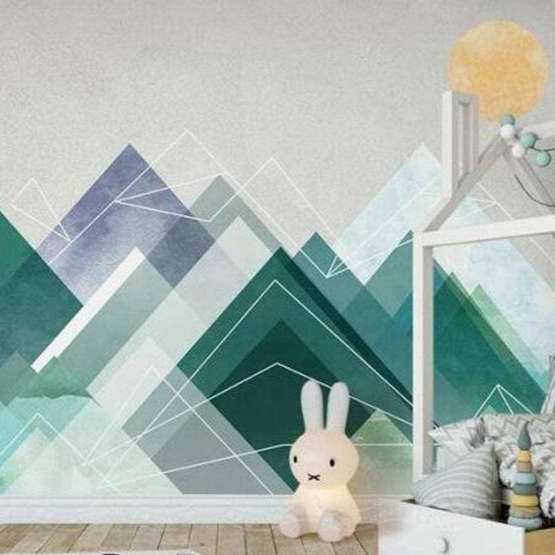 Abstracte Berge Kinderzimmer Tapete: Verwandle Deinen Raum