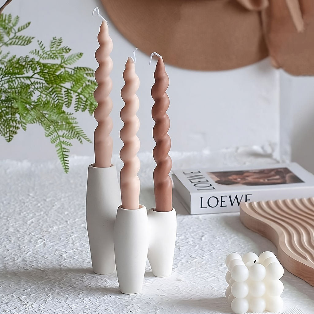 Frendorf | Abstract Triple Ceramic Candle Holder