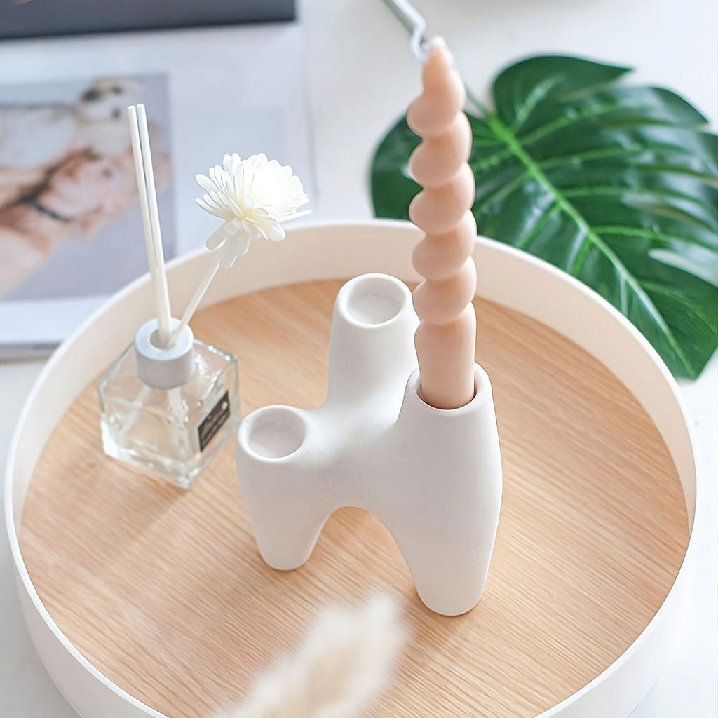 Frendorf | Abstract Triple Ceramic Candle Holder