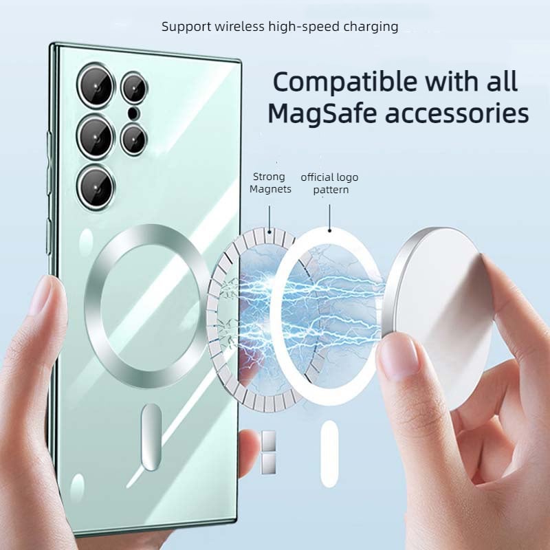 Transparente Luxus-Beschichtung Magnetische Abdeckung für Samsung