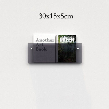 Acryl Zeitschriftenhalter | Wandmontiertes "Schwebendes" Regal für Bücher & Magazine (12 Farben)