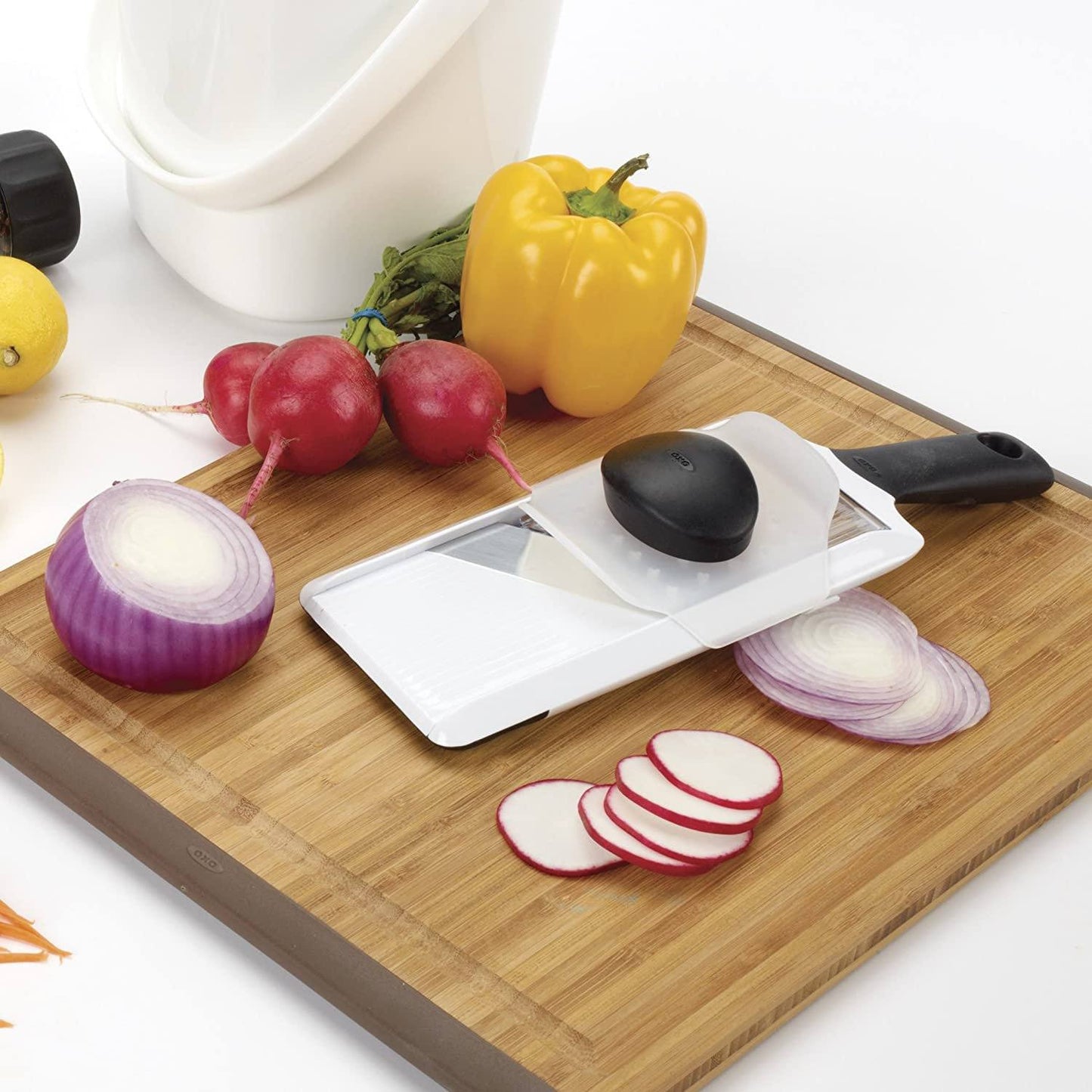 Frendorf | Verstellbarer Schnell- und Einfacher Handheld Obst- und Gemüse-Mandoline-Schneider